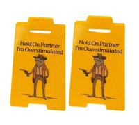 Hold on Partner Im Overstimulated Sign | 2PC 3D Printed Office Humor Decor | Funny Desk Sign for Do Not Disturb Stress Reliefs | Caution Overstimulated Desk Plaques for Coworkers and Friends