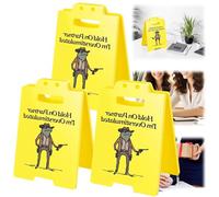 Hold On Partner I'm Overstimulated Sign, Humorous Desk Sign, Funny Mini Warning Plaque, Funny Office Desks Cubicle Decor Workplace Decoration, Gift for Employee Coworkers and Friends (3)