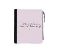 (Hold On To The Memories - Taylor Swift_68) PU Wallet Compact Bifold with Zipper & Multiple Card Coins Slots Black Stylish Durable Graphic Design Print for Men Women Kids Christmas Gift