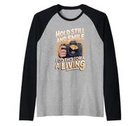 Hold Still and Smile I Do This for a Living Photography Raglan Baseball Tee