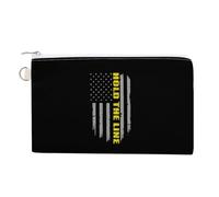 Hold The Line U.S. Flag Cute Zero Wallet for Women Men Lightweight Coin Pouch with Zippered