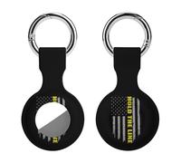 Hold The Line U.S. Flag Funny GPS Cases Holder with Key Chain Ring Protective Cover Compatible with Airtag 1PCS