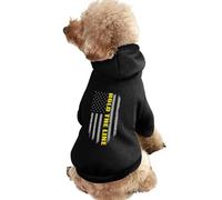 Hold The Line U.S. Flag Printed Dog Hoodie Breathable Soft Cat Sweatshirt for Small Medium Large L