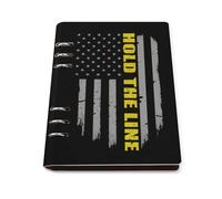 Hold The Line U.S. Flag Trendy Notebook Binder A5 Slim Foldable Binder 6 Metal Ring Refillable Paper Notepad