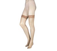 Hold Ups Stockings Charnos 24/7 Womens Hosiery 15 Denier Lace Top S M L- 2 Pairs