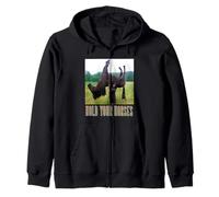 Hold Your Horses Funny horse Meme for man woman Zip Hoodie