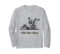 Hold Your Horses tShirt Women Funny Rodeo Vintage Cowboy Long Sleeve T-Shirt