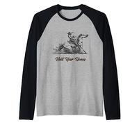 Hold Your Horses tShirt Women Funny Rodeo Vintage Cowboy Raglan Baseball Tee