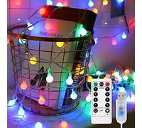 Holdden LED String Lights, Globe String Lights 16.4ft/5m 50 LED Bulb Globe Fairy Lights with USB Timer Remote 8 Modes IP67 Waterproof, with Remote Control, Christmas Lights, Party Decoration