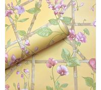 Holden Decor Trailing Floral Trellis Ochre Wallpaper, Yellow