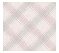 Holden Aidan Check Pink & Grey Tartan Country Cottage Wallpaper 90742