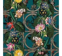 Holden Alata Botanical Themed Floral Textured Wallpaper Ideal for Living Rooms, Bedrooms, Dining Areas Teal 91432