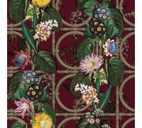 Holden Alata Botanical Themed Floral Textured Wallpaper Ideal for Living Rooms, Bedrooms, Dining Areas Burgundy/Deep Purple 91434