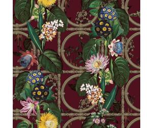 Holden Alata Botanical Themed Floral Textured Wallpaper Ideal for Living Rooms, Bedrooms, Dining Areas Burgundy/Deep Purple 91434