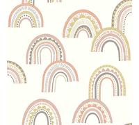 Holden Decor Boho Rainbow Blush/Orange Wallpaper 10m x 53cm, Multi