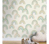 Holden Boho Rainbow Wallpaper Kids Nursery Green/Teal/Cream 13283