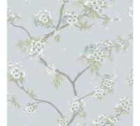 Holden Botany Cherry Blossom Oriental Chinoisiere Botanicla Blossom Themed Wallpaper Perfect for Living Rooms Dining Rooms Hallways Modern Stunning Rooms Blue (14214)
