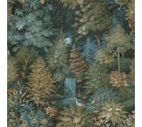 Holden Botany Midnight Woods Mystical Forest Themed Bold Wallpaper Perfect for Living Rooms Bedrooms Hallways Cloakrooms Teal/Yellow (14150)