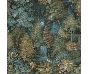 Holden Botany Midnight Woods Mystical Forest Themed Bold Wallpaper Perfect for Living Rooms Bedrooms Hallways Cloakrooms Teal/Yellow (14150)