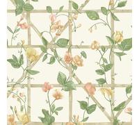Holden Botany Trailing Floral Trellis Traditional English Garden Style Wallpaper Ideal for Living Rooms Dining Rooms Hallways Kitchens Orange/Cream (14200)