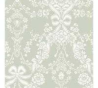 Holden Decor Bow Damask Sage Wallpaper, Green