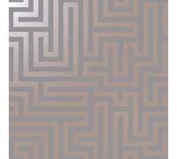 Holden Decor 12914 Glistening Maze Grey Rose Gold Wallpaper