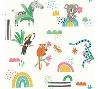 Holden Decor Abstract Animals Multi Wallpaper 10m x 53cm, Multi