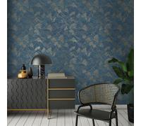 Holden Décor Alchemy Wallpaper Collection Teshio Navy Gold Holden 65880