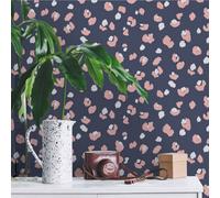Holden Décor Amur Leopard Print Wallpaper Navy/pink Holden 91071