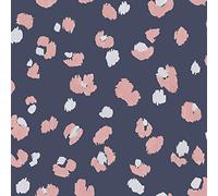 Amur Leopard Print Wallpaper Navy/Pink Holden 91071