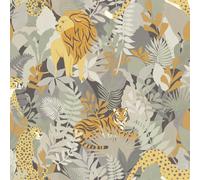 Holden Decor Animal Kingdom Tiger Leopards Lions Neutral Wallpaper 13072
