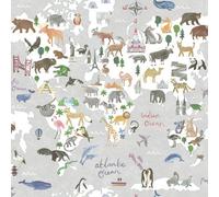 Holden Décor Animal Maps Grey Children's Wallpaper