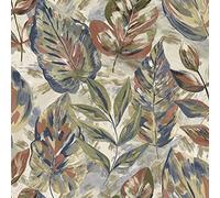 Holden Decor Aralia Beige Wallpaper 36111 - Metallic Brush Painted Leaf