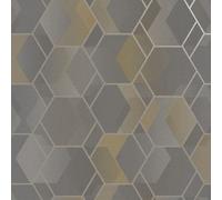 Holden Decor Asik Geo Grey Yellow Wallpaper 13002