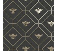 Holden Décor Bee Wallpaper in Charcoal Holden Décor Charcoal
