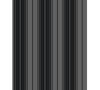 Holden Decor Black Clara Stripe Flock Glitzy Wallpaper