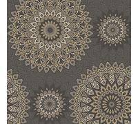 Holden Decor Black/Gold Glitter Medallion Wallpaper