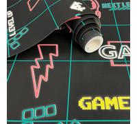 Holden Décor Black, Green & Magenta Gamer Children's Smooth Wallpaper