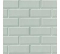 Holden Décor Blue Grey Brick Effect Vinyl Wallpaper Subway Tile Pattern Kitchen Bathroom