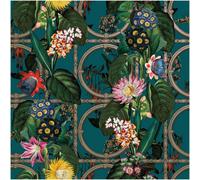 Holden Décor Botanical Trellis Floral Wallpaper Teal Green Feature Wall Living Room Bedroom