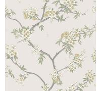 Holden Decor Cherry Blossom Yellow Cream Wallpaper, Cream