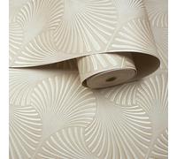 Holden Décor Cream Metallic Effect Geometric Textured Wallpaper