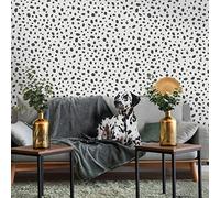 Holden Decor Dalmation 12940 Black/White Paper Wallpaper, Black/White Full Roll