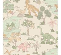 Holden Décor Dino Zoo Textured Wallpaper in Ecru Holden Décor Ecru
