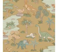 Holden Décor Dino Zoo Textured Wallpaper in Yellow Holden Décor Yellow