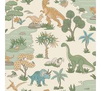 Holden Décor Dino Zoo Wallpaper Cream / Multi Holden 14012