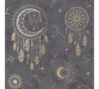 Holden Decor Dreamcatcher Black/Gold Wallpaper 10m x 53cm, Multi