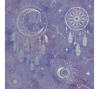 Holden Decor Dreamcatcher Wallpaper - Modern Wallpaper for Bedroom, Nursery & Children’s Playroom - Decorative Luxury Wall Paper with Dreamcatchers, Suns, Stars, Moons & Star Signs (Purple & Silver)