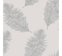 Holden Decor Feather Wallpaper Roll Grey/Silver 12626