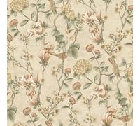 Holden Décor Floral Bird Trail Wallpaper Cream Green Flower Trees Leaves Natural Botanical